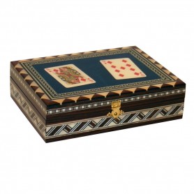 Inlaid deck box for 2 sets of Cards