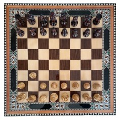 Kit Tablero de ajedrez de Taracea de 50 cm Modelo Alhambra con Piezas