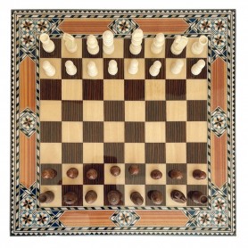 Kit Tablero de ajedrez de Taracea de 30 cm Modelo Genaralife con Piezas