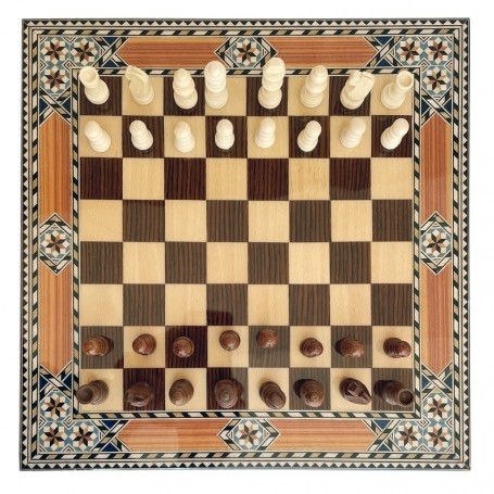 Kit Tablero de ajedrez de Taracea de 33 cm Modelo Albaicin con Piezas