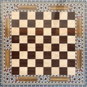 Tablero de ajedrez de Taracea de 40cm lacado brillo