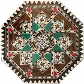 Generalife 8 sided Taracea inlay tray with a diameter of 22 cm