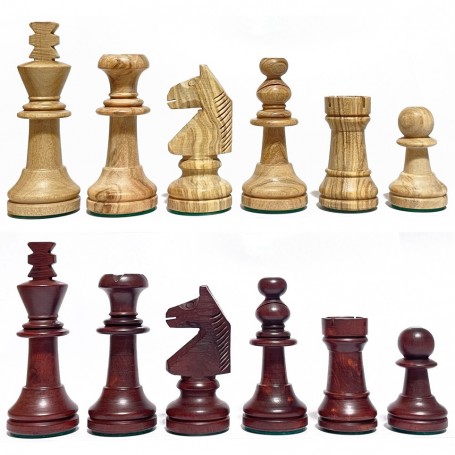 Staunton Chess Pieces in Natural Polished Olive Wood Mahogany