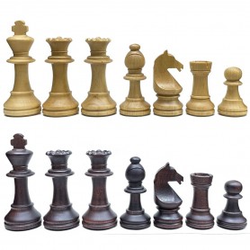 Wooden Staunton Plumb Chess Pieces with 89 mm King.