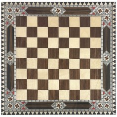 Tablero de ajedrez de Taracea de 35 cm lacado brillo