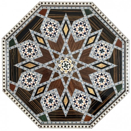 Generalife Inlay Taracea Tray of 8 sides of 33 cm diameter