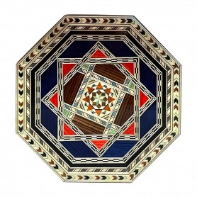 Taracea Inlaid tray with 8 sides of 20 cm in diameter