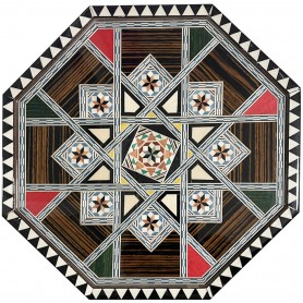 Generalife 8 sided Taracea inlay tray with a diameter of 25 cm