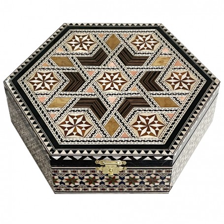 Multi star inlaid jewelery box with mirror