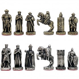 Moors and Christians Metal Chess Pieces