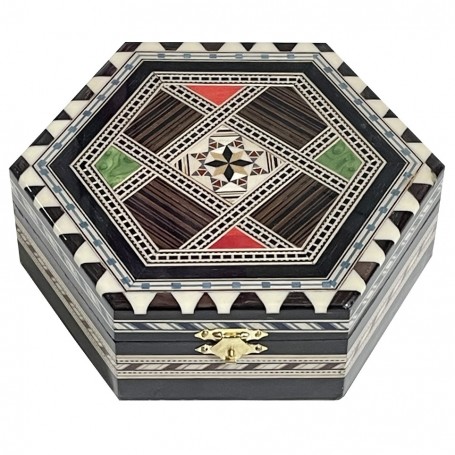 Hexagonal inlay Taracea compact 16 cm