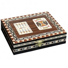 Inlaid deck box for 2 sets of Cards